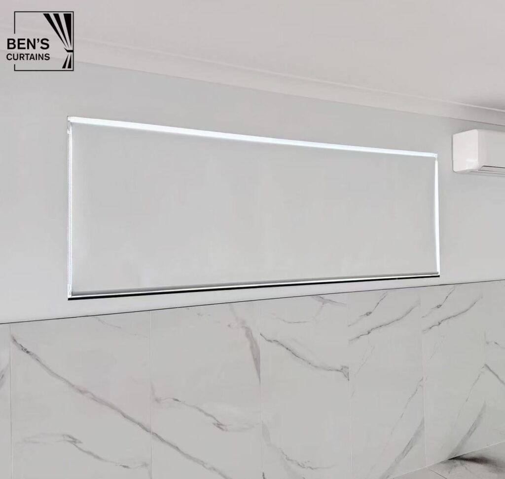 white blockour roller blinds recessed fit or installed within the window frame