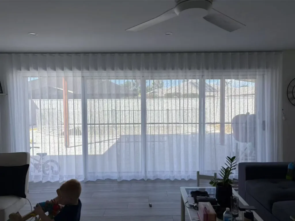 linen sheer in living