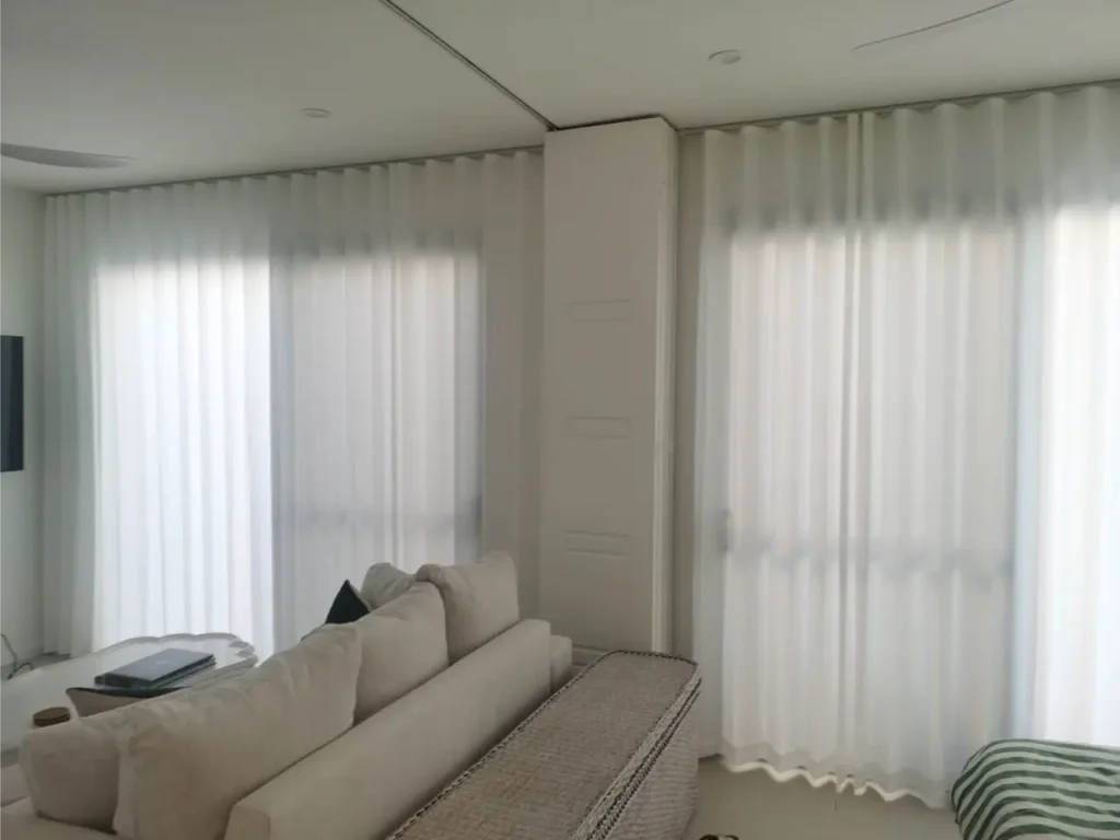 two sheer on one wall