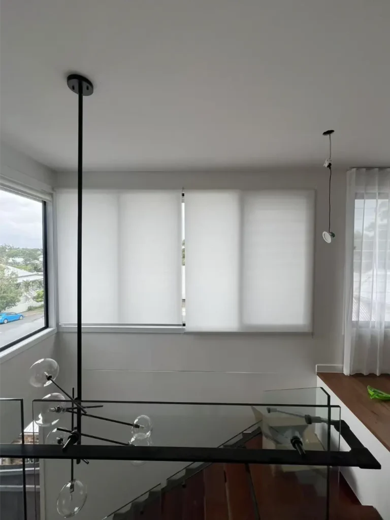 two roller blinds in stair