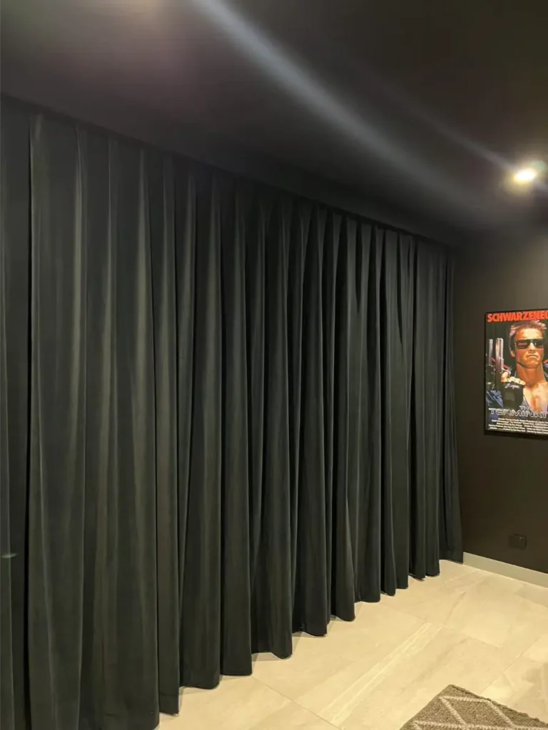 velvet curtain in display