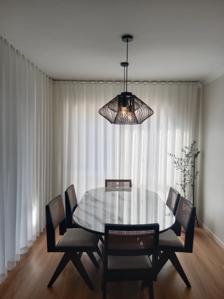 dining L shape sheer creamy