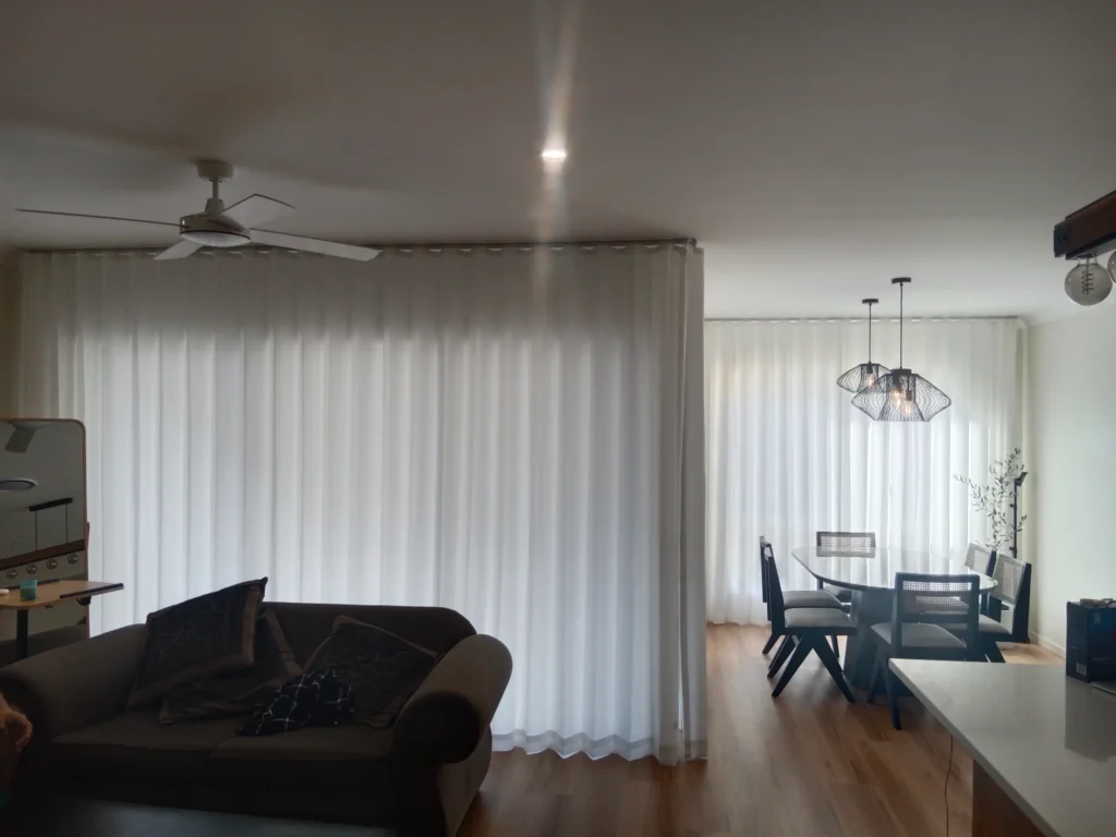 two wall s-fold sheer privacy