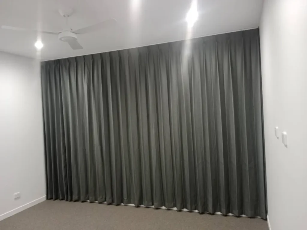 dark gret blockout curtain full wall