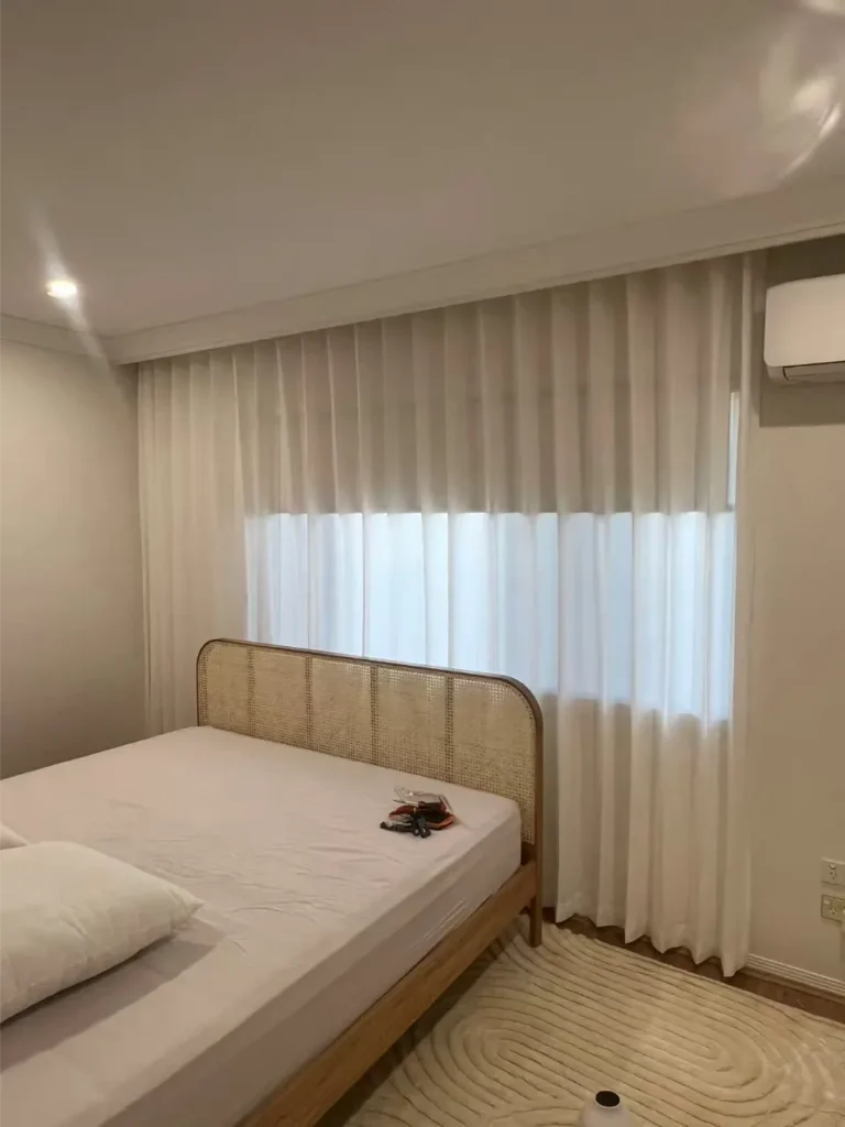 after bed sheer with blinds