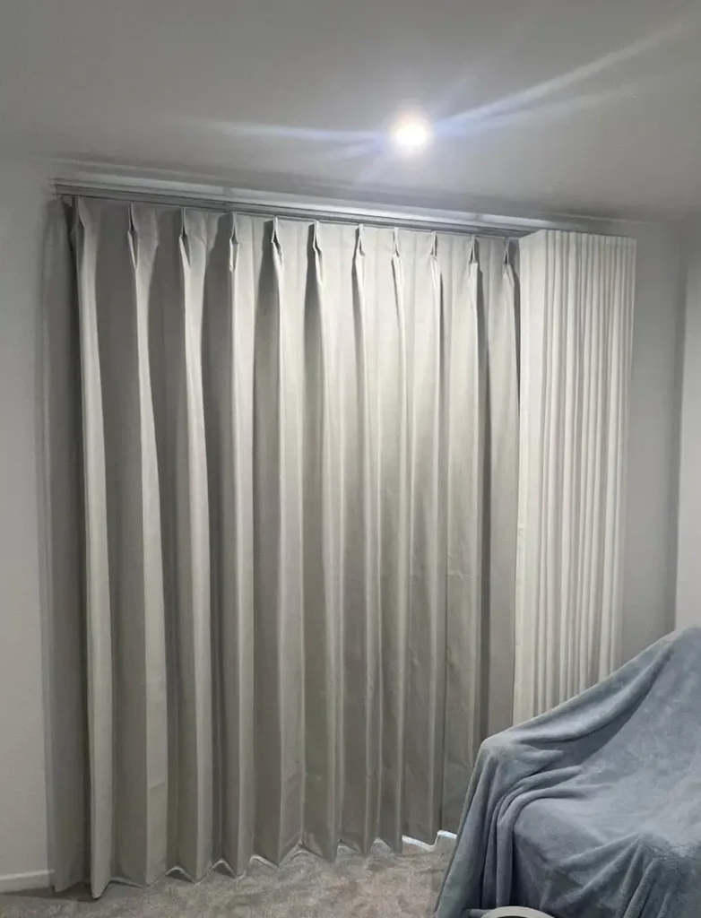 sheer in front with back curtain