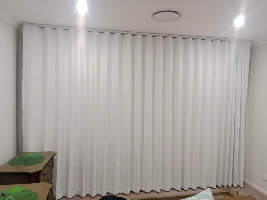 white curtains in bedroom