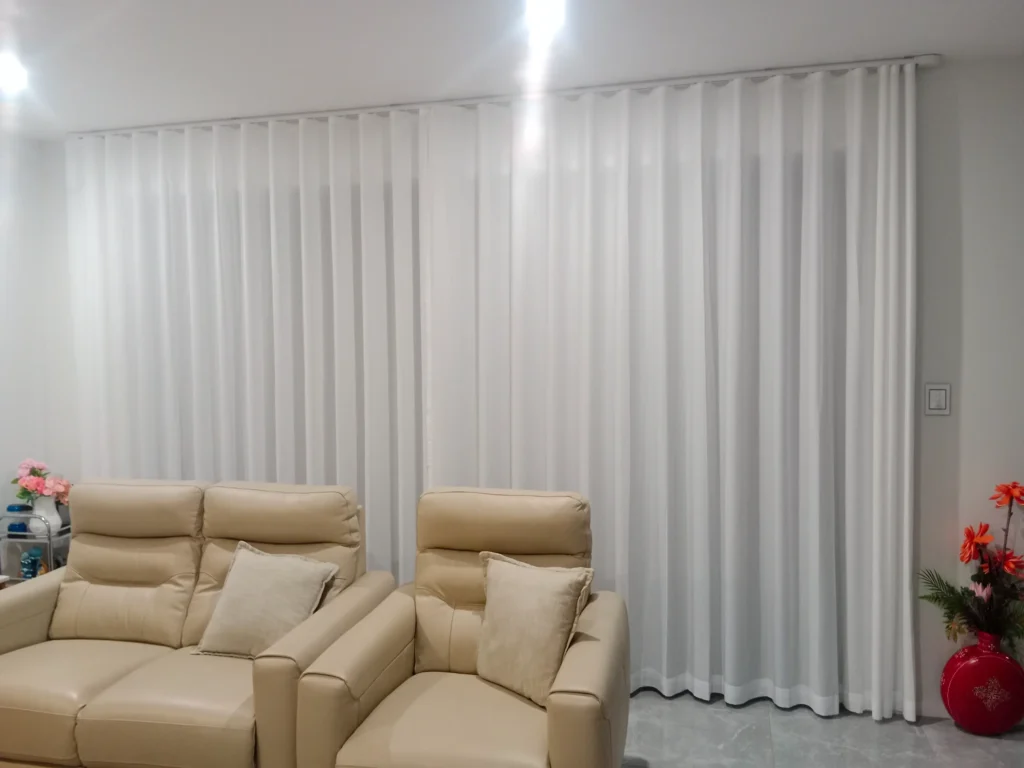 motorised sheer in living